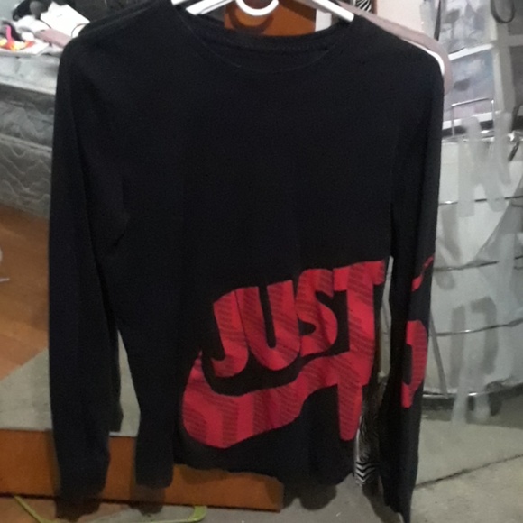 NEW Mens Nike Long Sleeve Just Do It Black//Red Size XL NWT